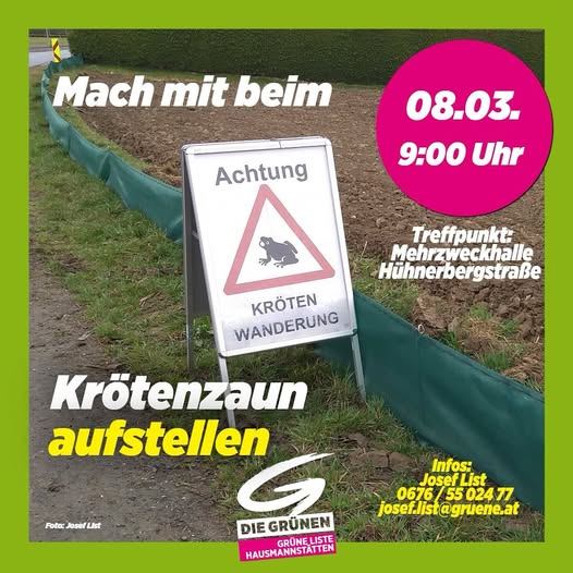Krötenzaun Werbung